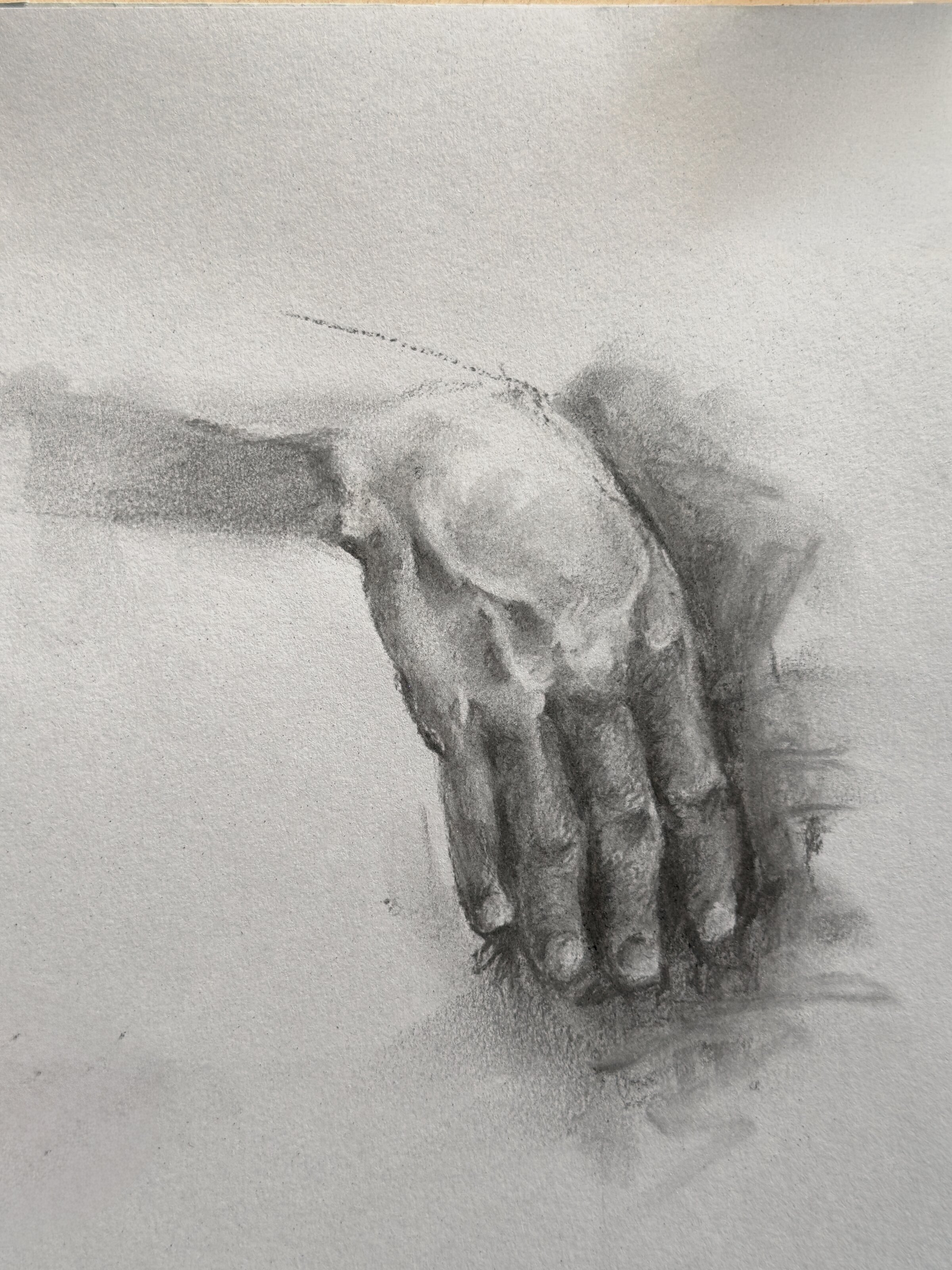 Hand Study — Charcoal on Toned Paper