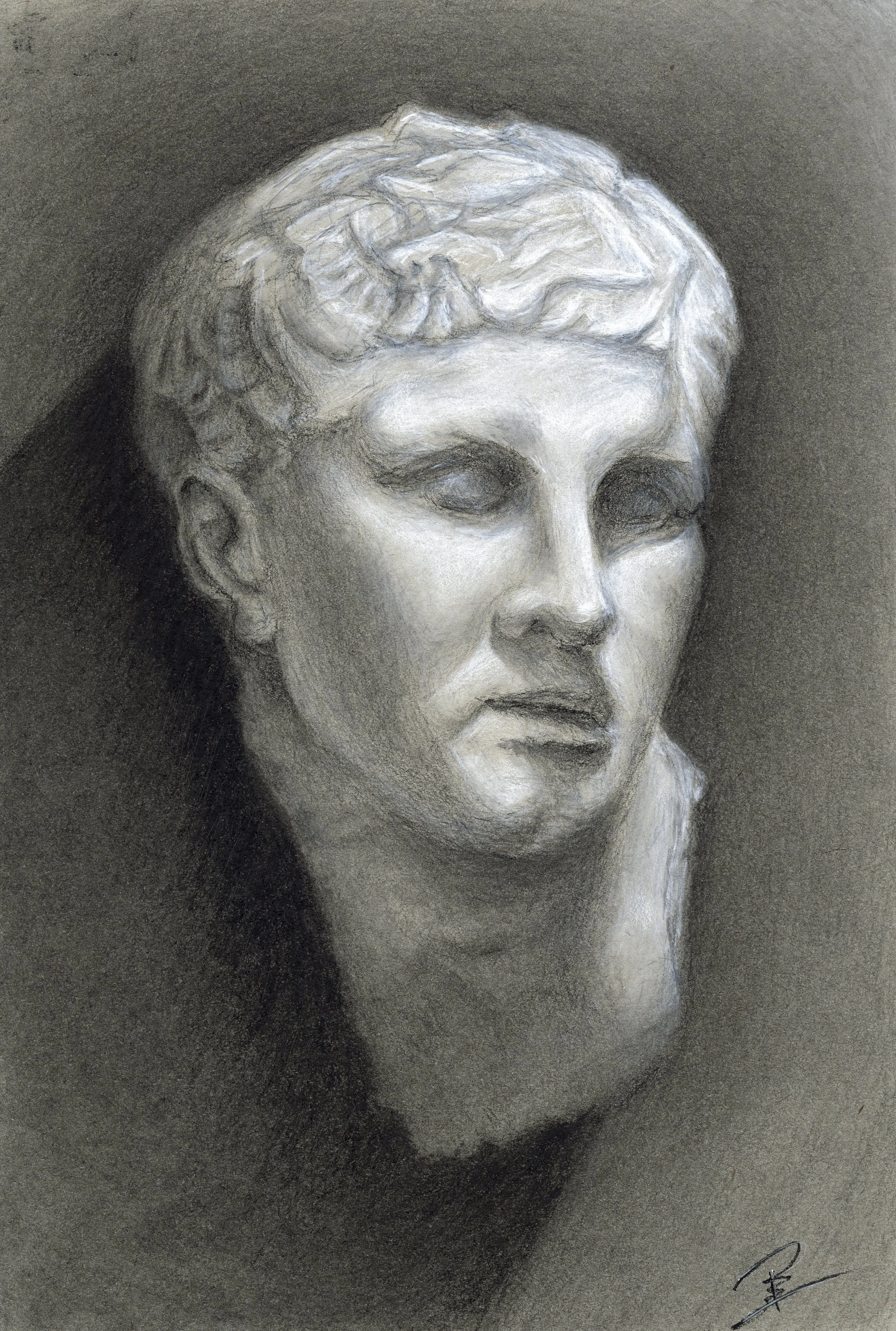 Charcoal on Toned Paper