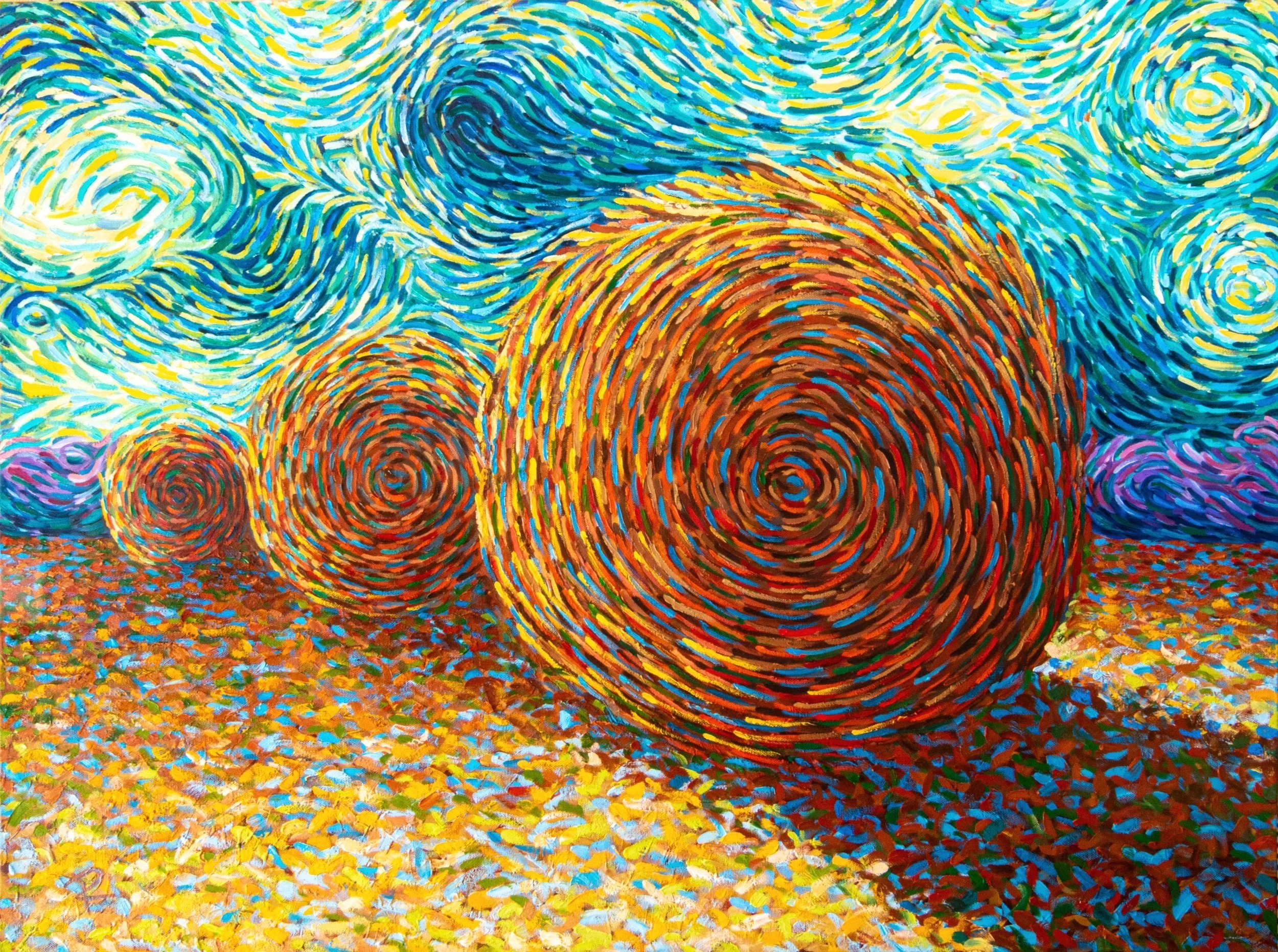 Hay Bales, Late Afternoon