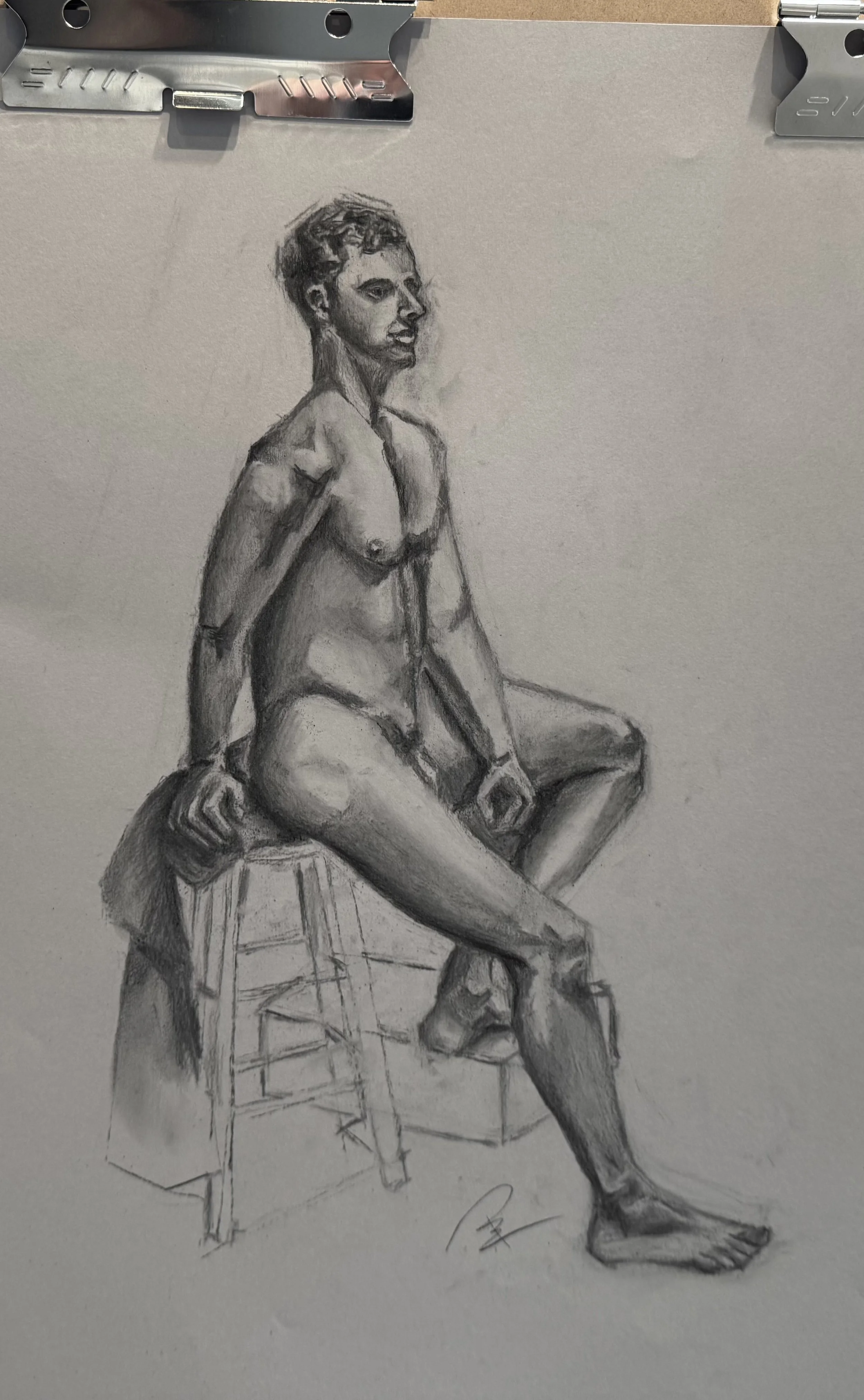 Live Study — Charcoal on Toned Paper